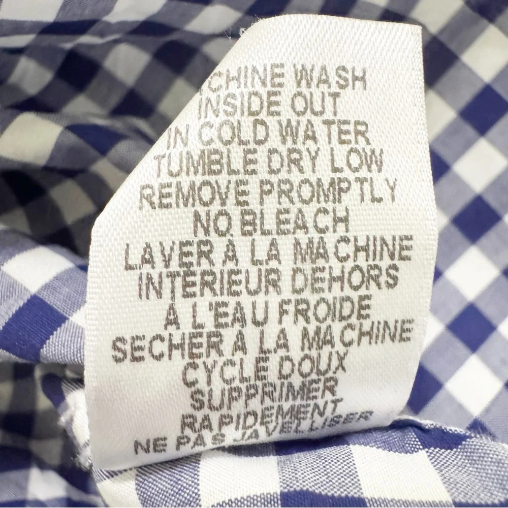 Frank & Eileen Barry Blue Gingham Button Front Top XS - Picture 7 of 13